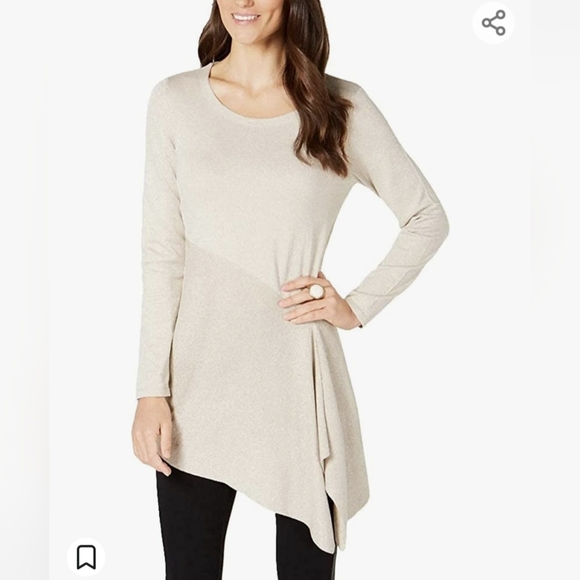 Alfani Metallic Asymmetrical Top - Picture 1 of 8